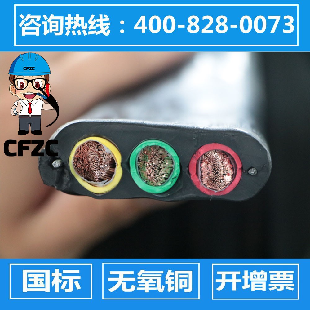 加钢丝扁电缆YFFBG 3*50