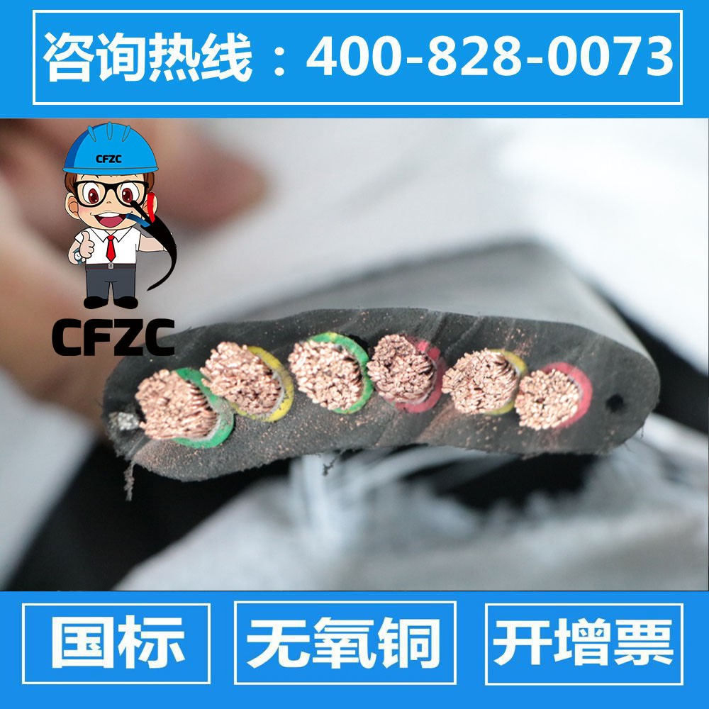 加钢丝抗拉扁电缆YFFBG 6*16